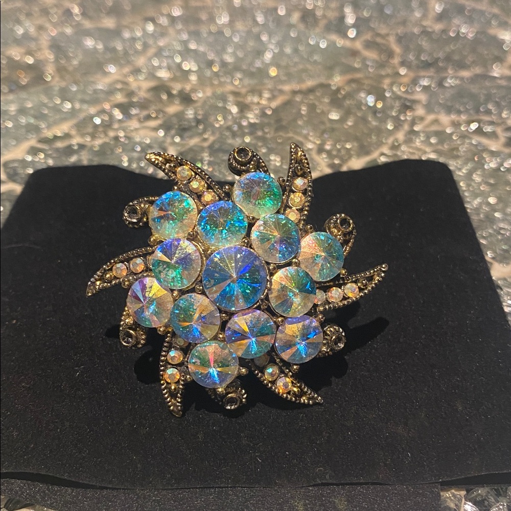 Albert Weiss Iridescent Crystal Brooch